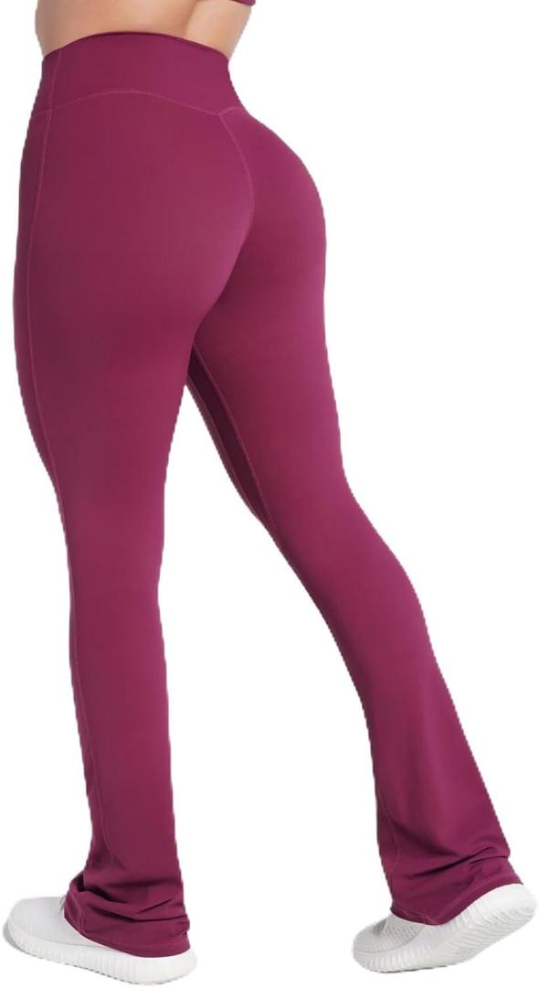 Sunzel High Waist Mini Flared Leggings for Women, Tummy Control Casual Flare Yoga Pants for Yoga Workout Gym (X-Small)