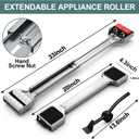 Appliance Rollers Heavy Duty,Extendable Widened Appliance Sliders Swivel Wheels and Anti-Slip Column Feet&Lifter Lever Tool,Easily Move Washer,Dryer Machines,Furniture, Refrigerators Base Stand