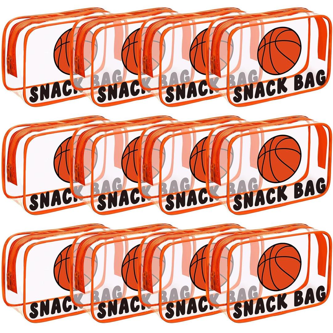 12 Pcs Basketball Snack Bags for Team Cosmetic Bag Gifts