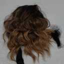 Brown to Honey Blonde Short Wavy Wig for Women Lace Hairline Bob Style Synthetic Heat Resistant - Natural Appearance for Everyday Hairstyle 14 Inch