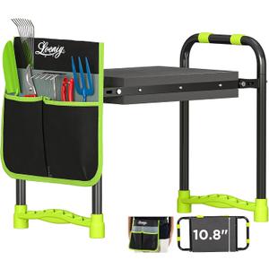 10.8 Wide Garden Kneeler and Seat, Heavy Duty Foldable Gardening Stool with Tool Belt Pouch, Portable Gardening Bench Chair for Seniors & Parents, Non-Slip & Easy Grip Design