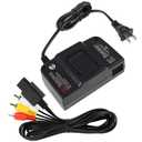 N64 Power Supply with N64 AV Cable and N64 Power Cord, Composite Video Cable & Replacement AC Power Supply Adapter Set for Nintendo External TV Screen Monitor