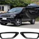 Hoolcar Front Fog Lights Cover Fog Lamp Frame Trim Replacement for 2018-2021 Jeep Grand Cherokee, Black