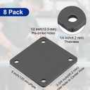 Rocaris 8 Pcs 5 X 5 X 1/4 Inch A36 Steel Plate Hot Rolled, Steel Base with 4 Holes Metal Square for Construction Boards, Structure Support, Weldable Square and Industrial