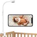 NETVUE Peekababy Baby Camera with Wireless Audio, Adjustable Crib Mount Monitor, Works via 2.4GHz Wi-Fi for Wide Coverage & Stable Connection, Smart App, Two-Way Talk, No Screen (White)