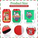 24 Pcs Xmas in July Beer Can Coolers Sleeves 12 Oz Can Covers Summer Can Holders Christmas July Party Decor for Christmas July Can Beverages Bottle Drink