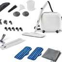 Amazon Basics Multipurpose Steam Cleaner for Home with 22 Accessories, Chemical-Free Cleaning, 51oz tank, 1500W, White