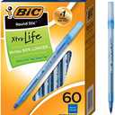 BIC Round Stic Xtra Life Ballpoint Pen with 1.0 mm Medium Point and Consistent Ink Flow, 60-Count in Blue Ink 2 Pcs