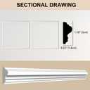 Hungbak 2 Set of 24" x 24" Pre-Cut Accent Wall Molding Trim Kit, Peel and Stick Premade Wainscoting Panels for Interior Decoration, Ready to Assemble Chair Rail Moulding