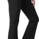 AFITNE Women's Flare Leggings High Waist Yoga Pants with Pockets Tummy Control Workout Casual Bootcut Pants (Black628)