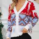 VENTELAN Classic Cardigan Ugly Christmas Sweaters for Women V Neck Button Down Sweater with Fun Patterns and Animals,S-2XL (S)