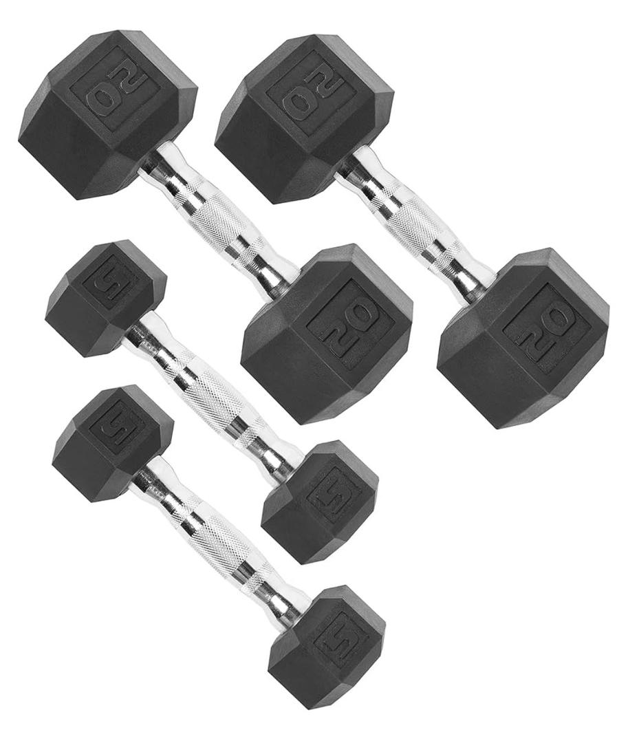 50 LBS Set, CAP Barbell Coated Dumbbell Weight