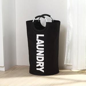 ELEOPTION Foldable Laundry Baskets Bag with Handles Waterproof Laundry Basket, Collapsible Clothing Storage Organizer Laundry Basket Linen Bin (Black)