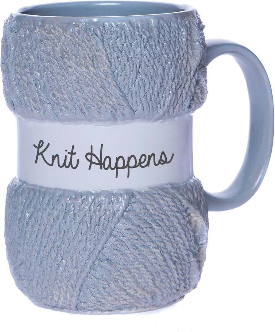Boxer Gifts Knitting Gift Mug For Knitters  Knit Happens  Yarn Design - Gag Funny Gift For Her