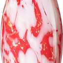 Oval Glass Pendant Lamp Shade Only Art Glass Light Covers for Kitchen Island Pendant Light Fixtures Replacement Shade for Mini Pendant Light (red cloud)