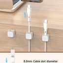 4 x 8-Pack Magnetic Cable Clip Nano Adhesive Cable Organizer - Black, Suitable for Office desktops, Bedside Tables, Home appliances Wire Management