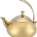 1.5L Stainless Steel Teakettle Classical Teapot Teakettle Fast Water Heating Boiling Pot(Gold)