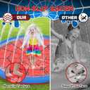 Non Slip Splash Pad for Kids and Dogs, 87'' Extra Large Splash Pad Outdoor Sprinkler for Kids, Dog Water Summer Toys Outdoor Toys for Toddlers 3-5 Ages 4-12