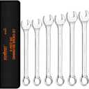 HORUSDY Large Wrench Set with Rolling Pouch | SAE | 6-Piece | 15/16″, 1″, 1-1/16″, 1-1/8″, 1-3/16″, 1-1/4″ | 12 Point | Chrome Vanadium Steel