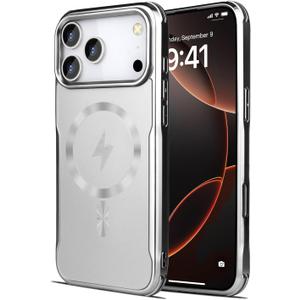Magnetic for iPhone 17 Pro Max Case,[Compatible with MagSafe]Slim Matte Translucent Phone Case iPhone 17 Pro Max Shockproof Anti-Scratch 6.9"Silver
