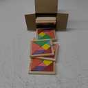 Syhood 24 Pieces Tangrams Puzzles for Students Party Favors Wooden Tangram Pattern Blocks Brain Logic Blocks for Manipulatives Games Educational Gifts and Party Favors (Bright)