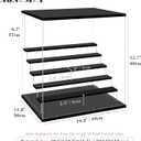 NONEMEY Clear Acrylic Display Case with Light ,3/4/5/6 Tier Multiple Color Lights via Remote Control Dustproof Display Box for Collectibles Figures Mini Toys (6 Tiers 19.6 * 12.5 * 16.5inch)