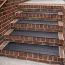 Ottomanson Outdoor Rubber Stair Treads Coin Heavy-Duty Non-Slip Stair Mats Best Grip on Concrete, Brick & Textured Step Fastening Recommended for Wooden & RV Steps, Pack of 5