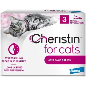Cheristin Flea Treatment & Prevention for Cats | Fast acting topical flea treatment for cats over 1.8 lbs | 3 Count