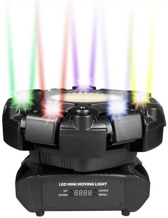 Dj Lights for Parties Moving Head 6-Arm with Remote Control RGBW LED DJ Stage Lights Professional Disco Light DMX512 & Sound Activated Rotating Light for Wedding Live House KTV Bar & Club Christmas