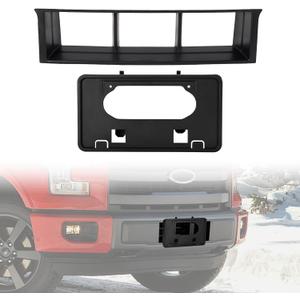 HAKA TOUGH Front Bumper Lower Grille Insert Trim Panel Kit for Ford F150 Accessories 2009-2014Durable Plastic Black Front Bumper Grille & Front Bumper License Plate Frame Bracket Holder.(2PCS)