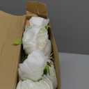 Zeyune 50pcs Artificial Peonies, 4inch White Silk Peony Flowers Heads for Decoration, Wedding, Party, Home Office