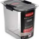 Rubbermaid Brilliance 12-Cup Airtight Food Storage Container, Perfect for Pantry Staples, Clear/Grey