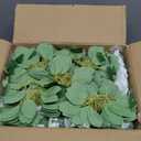 200PCS Blue Series Realistic Roses - Artificial Latex Foam Flowers with Bendable Stems & 100PCS Leaves for Wedding, Home and Party DIY Decor