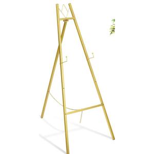 GRENTY 46.7" Easel Stand for Wedding Signs  No Assembly Needed, Heavy Duty Metal Display Stand for Art, Welcome Signs, Posters, Pictures, Paintings, and Floor Dcor
