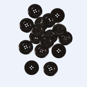Large Resin Sewing Buttons, 1-1/2 inch,38mm, 4-Hole, Multicolored Craft Buttons for DIY Projects, 30 Pack (Black)