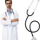 Women Men Doctor Lab Coat Costume Set Halloween Cosplay White Scientist Coat with Dual Head Stethoscope, Adults Unisex (3X-Large)