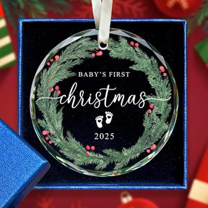 Babys First Christmas Ornament 2025 Girl, Boy - Baby's First Christmas Ornaments 2025, Baby's 1st Xmas Ornament - Baby Gifts for Xmas - Glass Babies Ornament