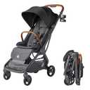 Ergobaby Metro 3 Deluxe Baby Stroller for Newborns, Infants, and Toddlers - Travel Stroller with One-Hand Fold, Near-Flat Recline, Adjustable Handlebar - Jet Black