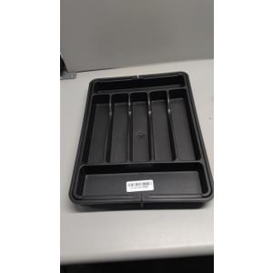 Silicone Silverware Drawer Organizer – Non-Slip Utensil Holder for Kitchen Drawers | Cutlery Tray for Forks, Knives, Spoons & More | Durable, BPA-Free, Easy to Clean – Black