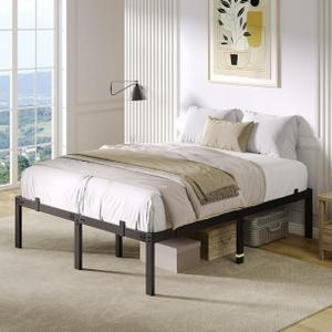 Feonase Full Size Metal Bed Frame, 14 Inch Platform Bed with 6 Non-Slip Mattress Gaskets