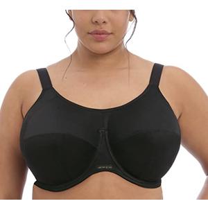 Elomi Energise J-Hook Underwire Sports Bra (8041),42GG,Black 40J