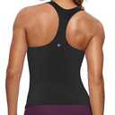 CRZ YOGA Butterluxe Workout Tank Tops for Women Built in Bras Padded - Racerback Athletic Spandex Yoga Camisole Black Large, L