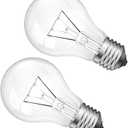 100 Watt Incandescent Light Bulbs, A19 100 WATT Incandescent Bulb Shatter Resistant Rough Service Light Bulb 100 WATTS A19 Shape, E26 Standard Base 2 Pack