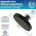 High Pressure Shower Head - Anti-Clogging Silicone Nozzles 2.5 GPM Removable Restrictor - Easy to Clean and Install - Includes Plumbers Tape - 6 inch - (Oil Rubbed Bronze 2.5GPM)