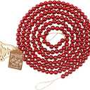 Ceenna 2 Pcs 18 Feet Wood Bead Garland for Christmas Tree Christmas Round Bead Garland Decor Farmhouse Wall Hanging Decorative(Frost Color)