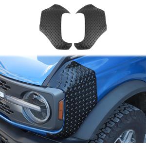 for Bronco Body Armor Outer Cowl Front Corner Guards Protector for Ford Bronco 2021 2022 2023 2/4 Doors, Anti-Scratch Truck Edge Guards Cover Exterior Accessories 2pcs Black (Not for Sport)