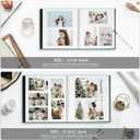 Spbapr Large Photo Album Self Adhesive 4x6 5x7 8x10 10x12 Pictures Magnetic Scrapbook Linen Cover DIY Album with A Metal Pen 13.2"x12.8"40pages