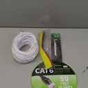 Cat 6 Ethernet Cable 50 ft, Indoor&Outdoor, High Speed 10Gbps Flat Internet Network Cable, Cat6 Ethernet Patch Cable Long, Computer LAN Cable with Free Clips & Straps for Router, Modem, PS4/5, White