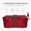 ZOBER Large Christmas Ornament Storage Box - Stores 80 3" Ornaments, With Dividers - With Large Compartment for Figurines, and Accessories, Durable Christmas Containers Holder (Red, 80-3" Ornaments)