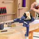 Table Vise, 3" Bench Vise Universal Rotate 360 Work Clamp-On Vise, Table Vice clamp With Multifunctional Jaw for Woodworking, Drilling, Sawing, Metal Working